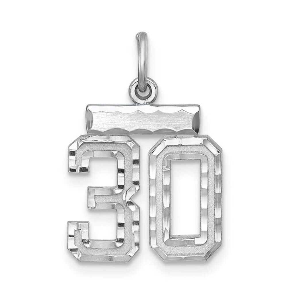 Sterling Silver, Varsity Collection, Small D/C Pendant, Number 30